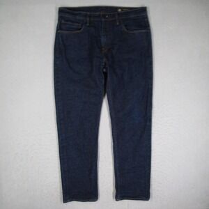 Roark HWY 128 Denim Mens 36x32 Straight Fit Dark Wash Hemp Blend Jeans Indigo